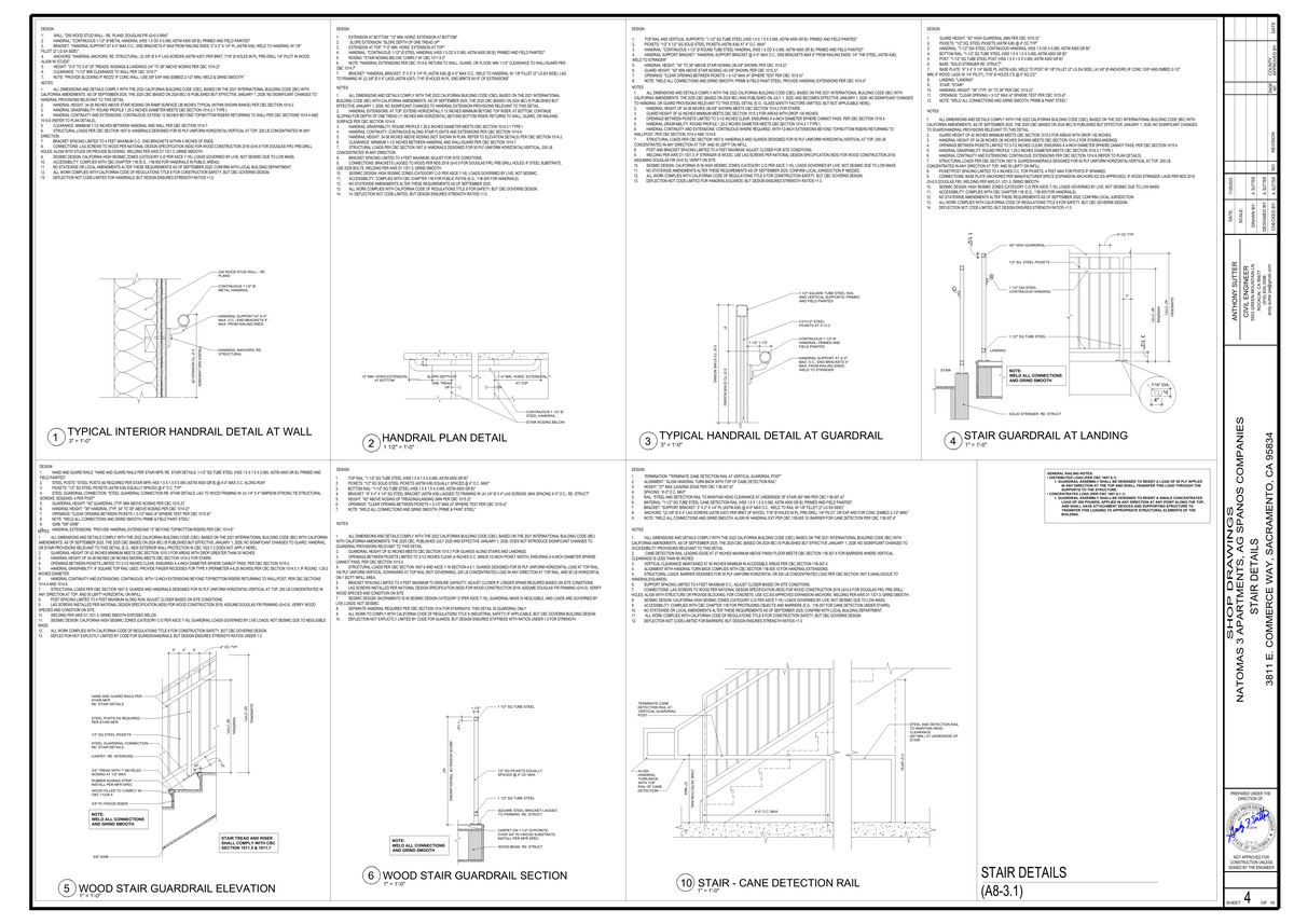Natomas 3 Interior Stair Guardrail Details